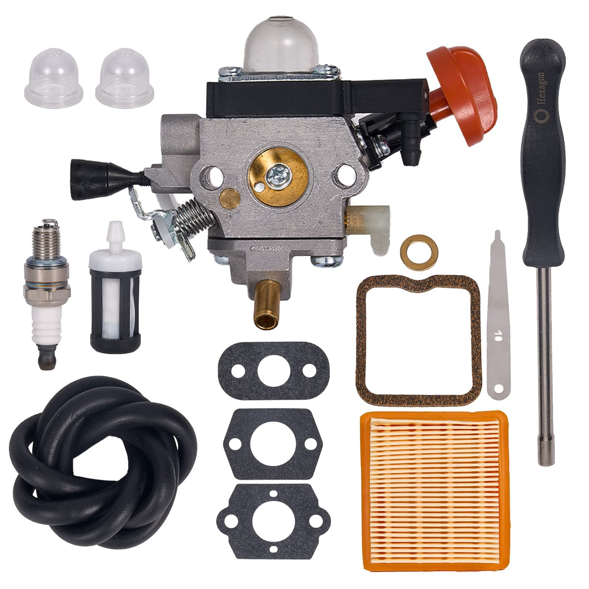 Mikatesi 4180-120-0615 carburetor exterior view for Stihl compatibility and smoother operation