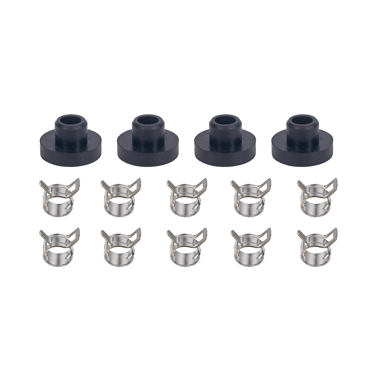 Mikatesi valve in package demonstrating complete kit with clamps and grommets.