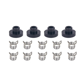 Mikatesi valve in package demonstrating complete kit with clamps and grommets.