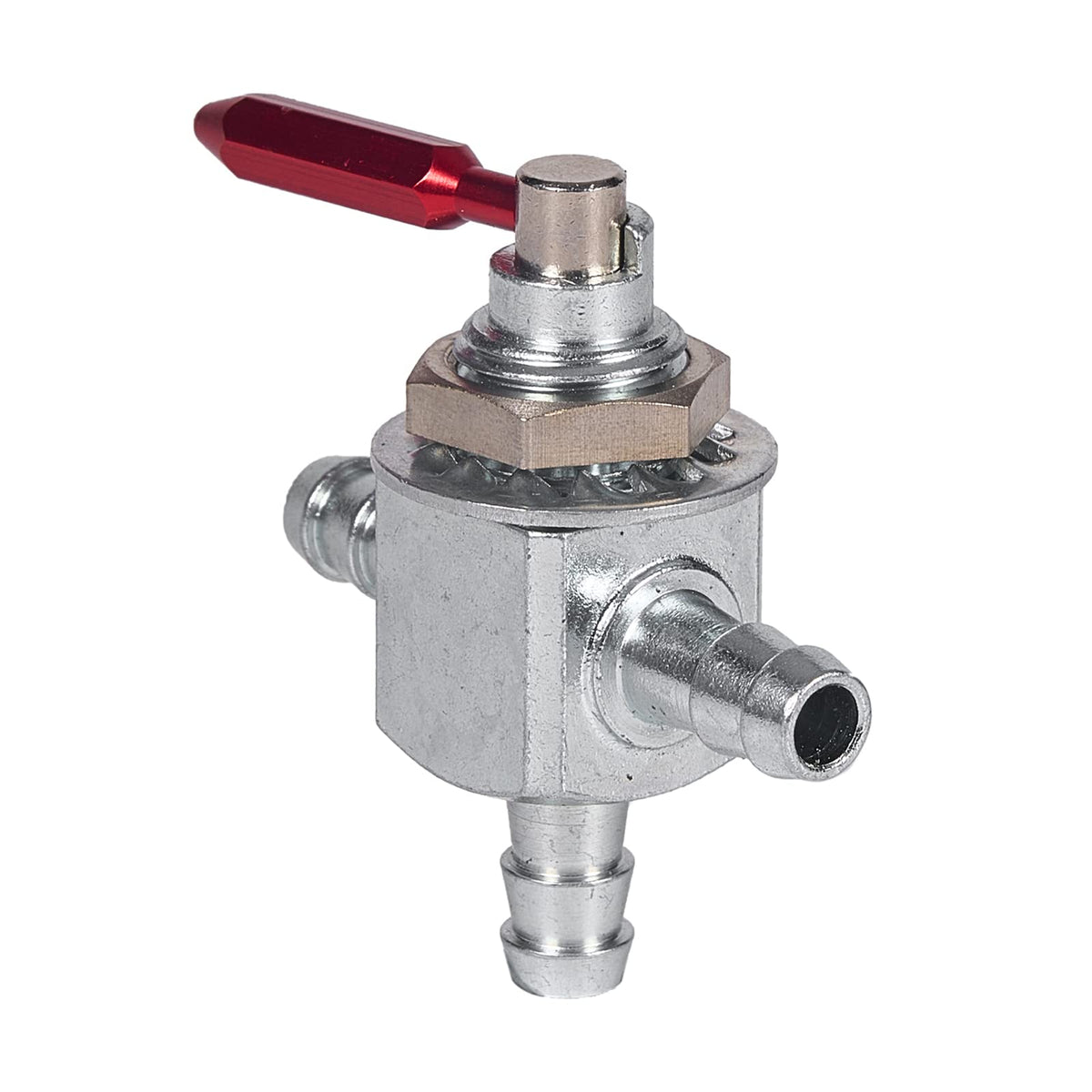 Mikatesi valve kit close-up shows steel body and secure 1/4 inch barbs.