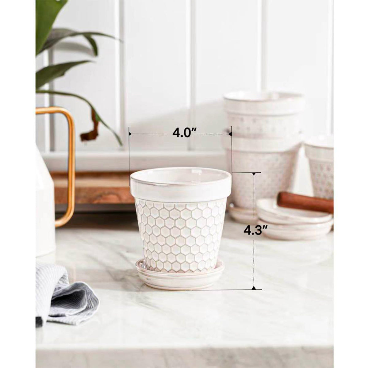 MIKIGEY 4-inch succulent pot on window sill for compact decor