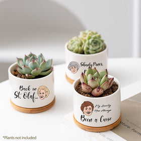 Mikopei Golden Girls planter with Blanche quote ideal for shelves