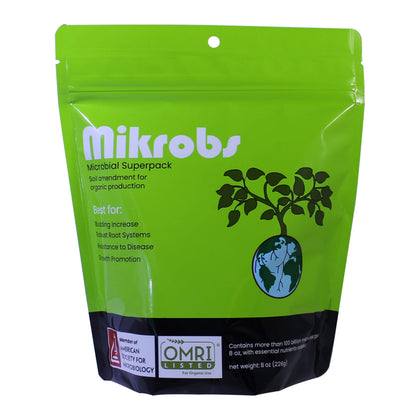 Mikrobs living soil bottle showing revived soil health for healthier plants