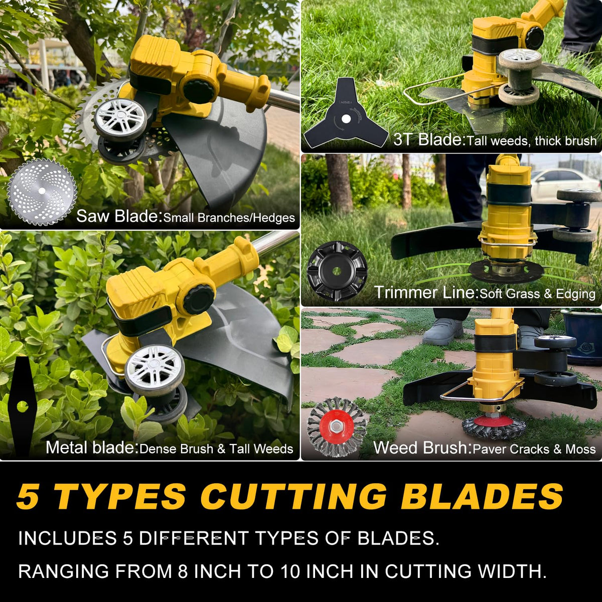 MILBIS five-blade set ideal for dense grass and edging