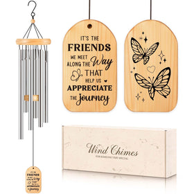 Milcier butterfly wind chime hanging on porch for garden ambiance and decor