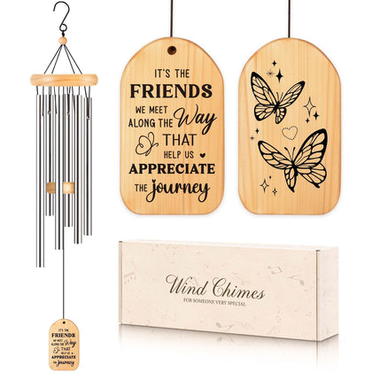 Milcier butterfly wind chime hanging on porch for garden ambiance and decor