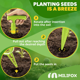 Milifox seed planter tool lightweight handheld for easy ongoing use