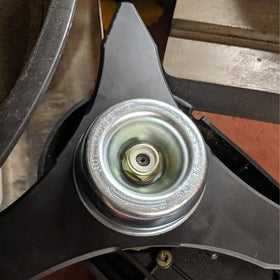 Milikaco gold-tone collar nuts ready for weed eater blade upgrades.
