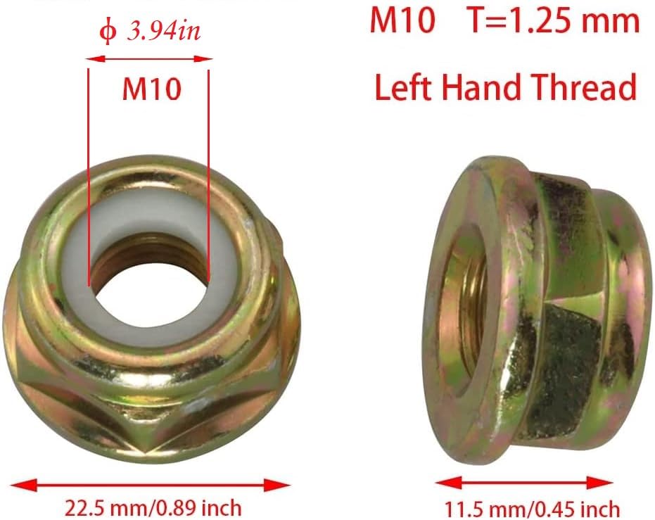 Milikaco three-piece left-hand nuts with nylon insert for secure assembly.
