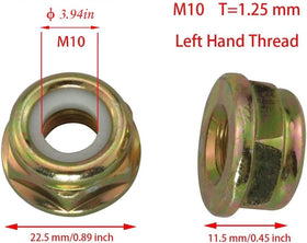 Milikaco three-piece left-hand nuts with nylon insert for secure assembly.