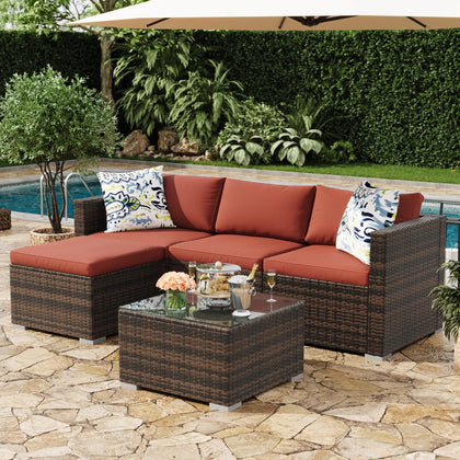 MilleLoom 5-piece outdoor sectional set for versatile patio lounging