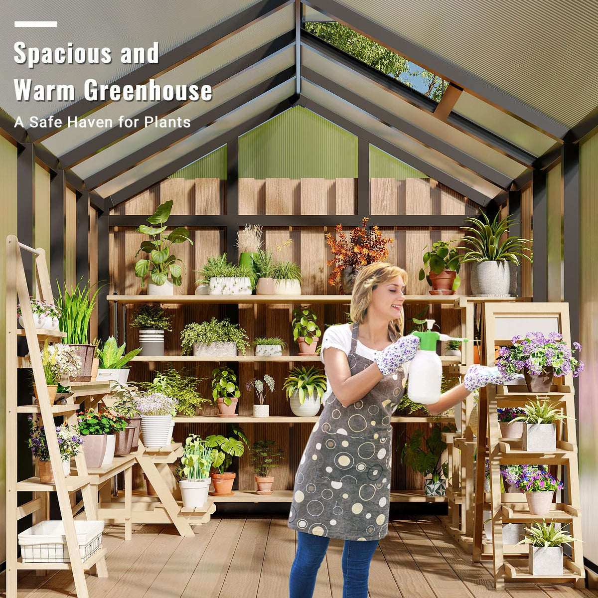 MilleLoom backyard-garden-greenhouse suits herbs, vegetables, and flowers.