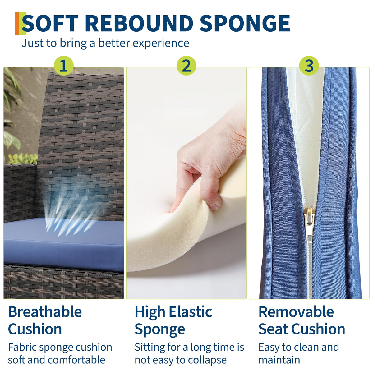 MilleLoom beige cushions offer soft comfort and machine-washable covers.