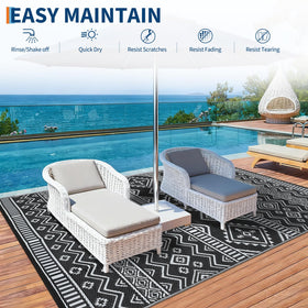 MilleLoom Boho rug during picnic proves simple maintenance and wipe-down cleanup.
