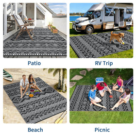 MilleLoom Boho rug folded view highlights portability for RV trips.