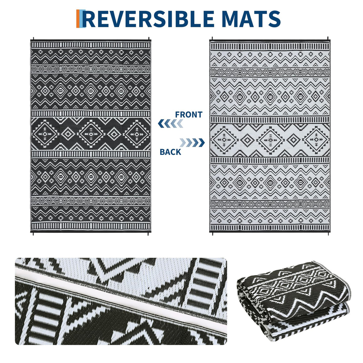 MilleLoom Boho 10x14 rug weave shows stain-resistant surface for easy cleaning.