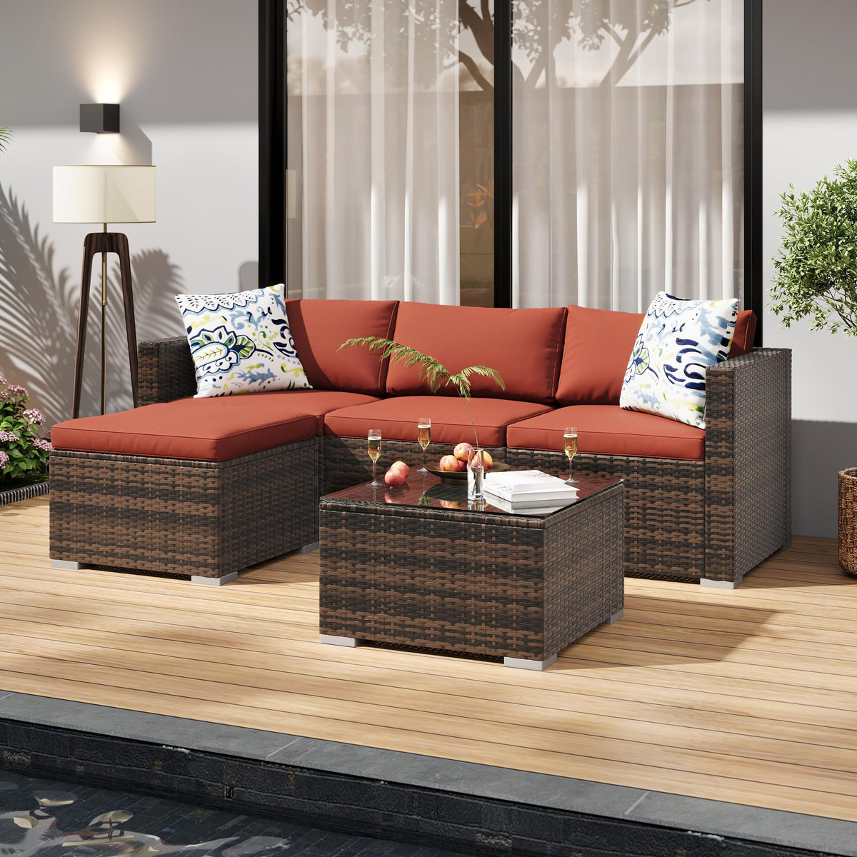 MilleLoom convertible ottoman becomes chaise lounge for relaxation
