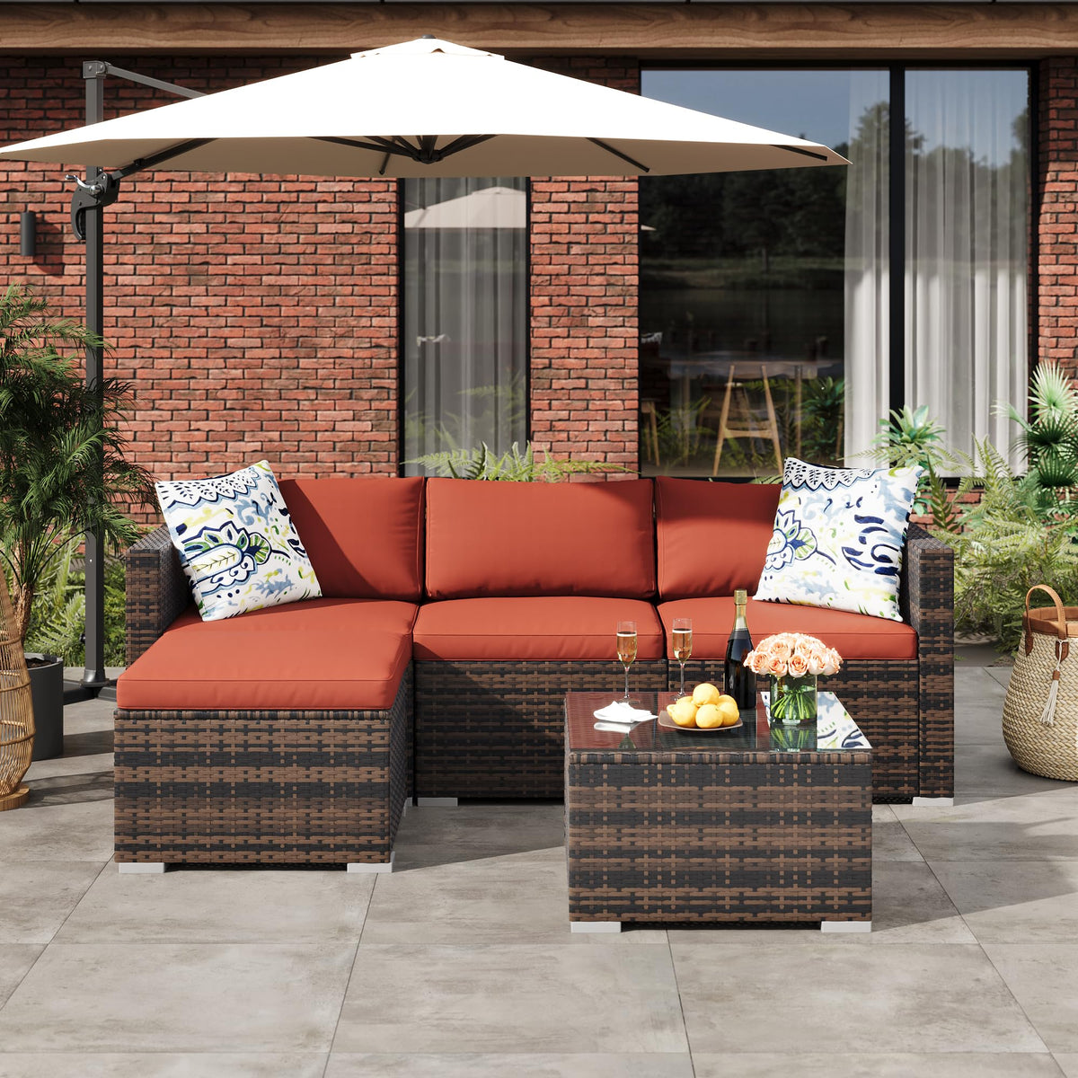 MilleLoom hand-woven PE rattan withstands sun and moisture