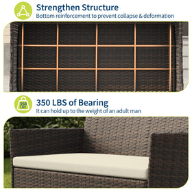 Powder-coated steel frame and all-weather rattan in MilleLoom set for durability