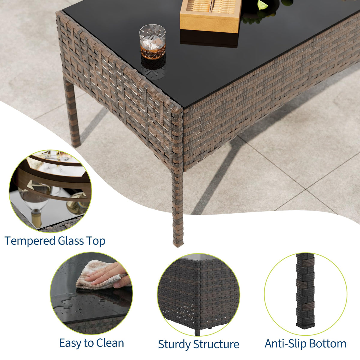 UV-resistant wicker and anti-rust frame withstand sun and rain