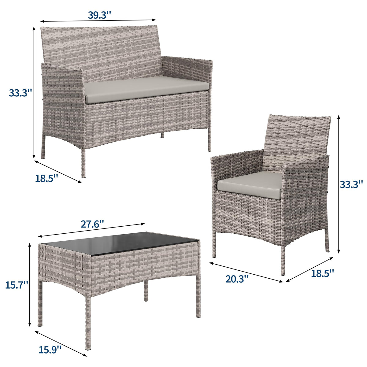 MilleLoom outdoor set armchairs side view with ergonomic back support.