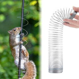 Mimoyalaso Squirrel-Proof Spring Device close-up showing durable metal construction and safety