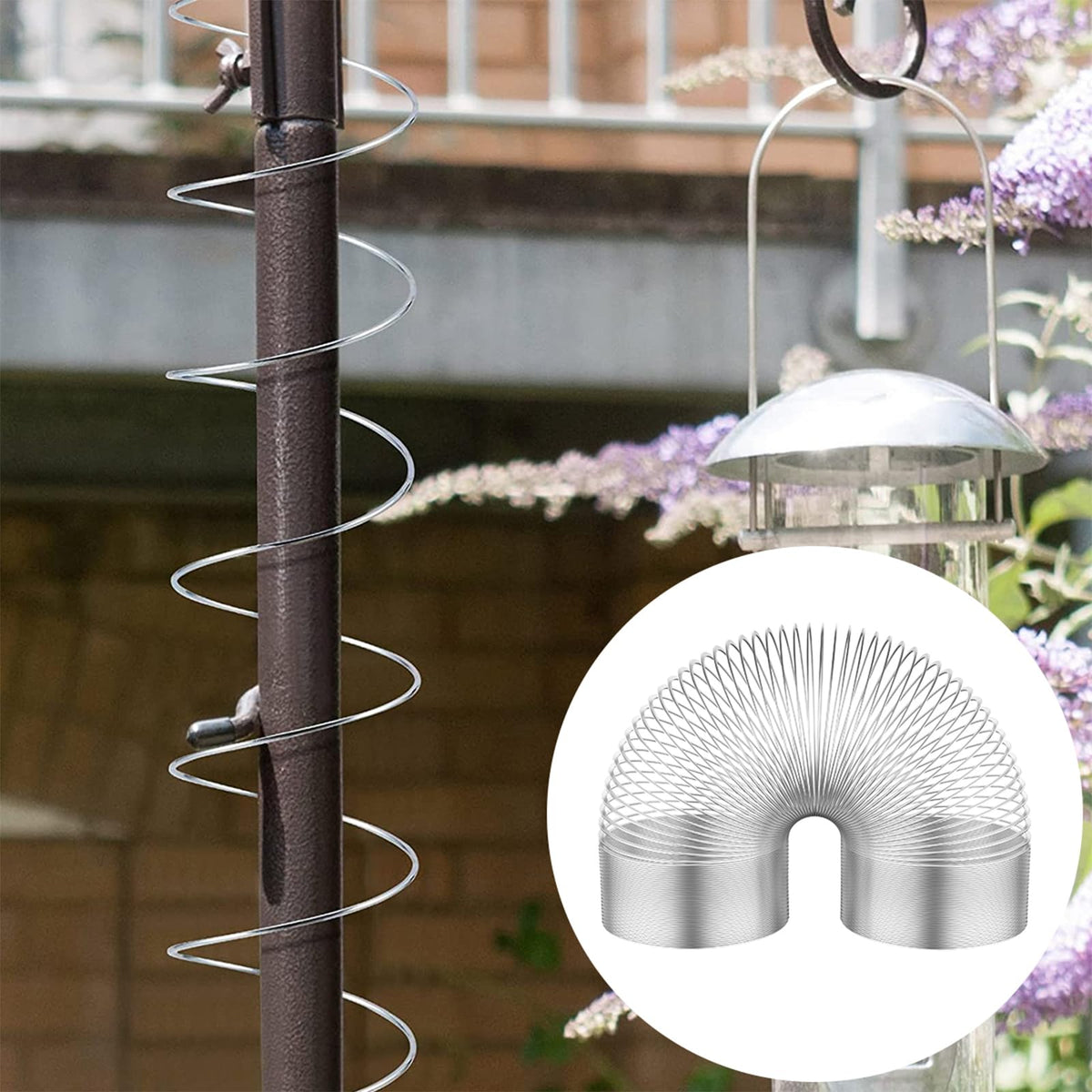 Mimoyalaso Squirrel-Proof Spring Device extended to show elastic barrier
