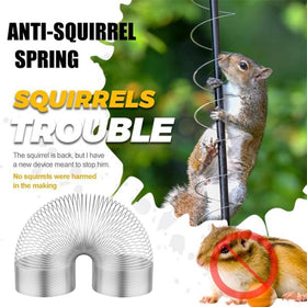 Mimoyalaso Squirrel-Proof Spring Device on a pole deterring climbers