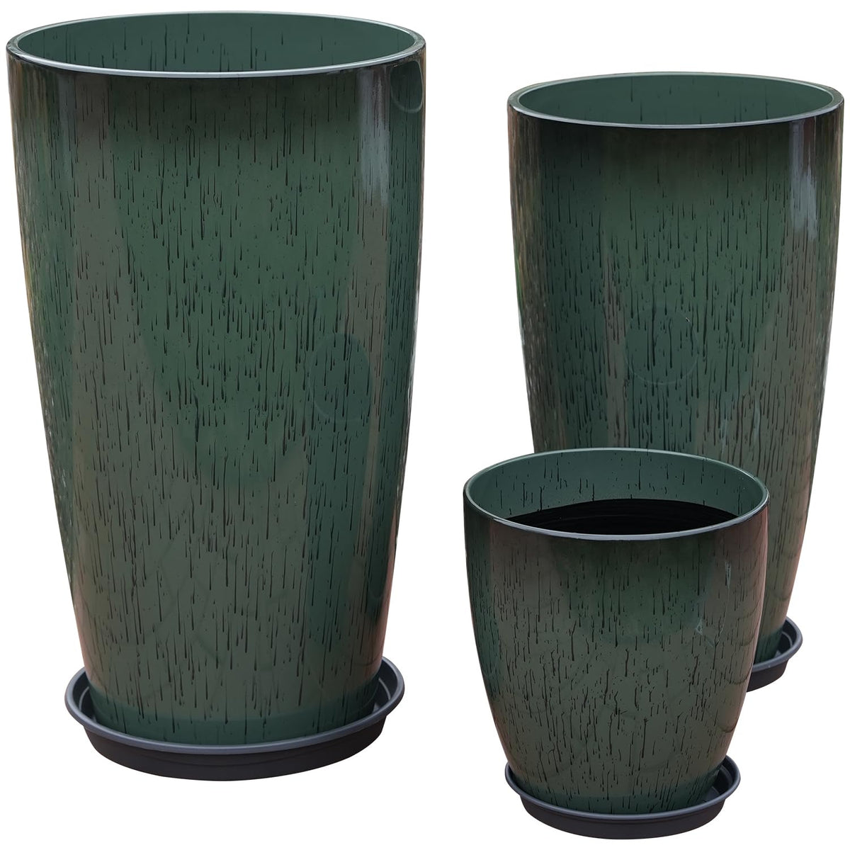 MinCHI257 24-inch tall planter with gradient green finish for dramatic indoor displays.