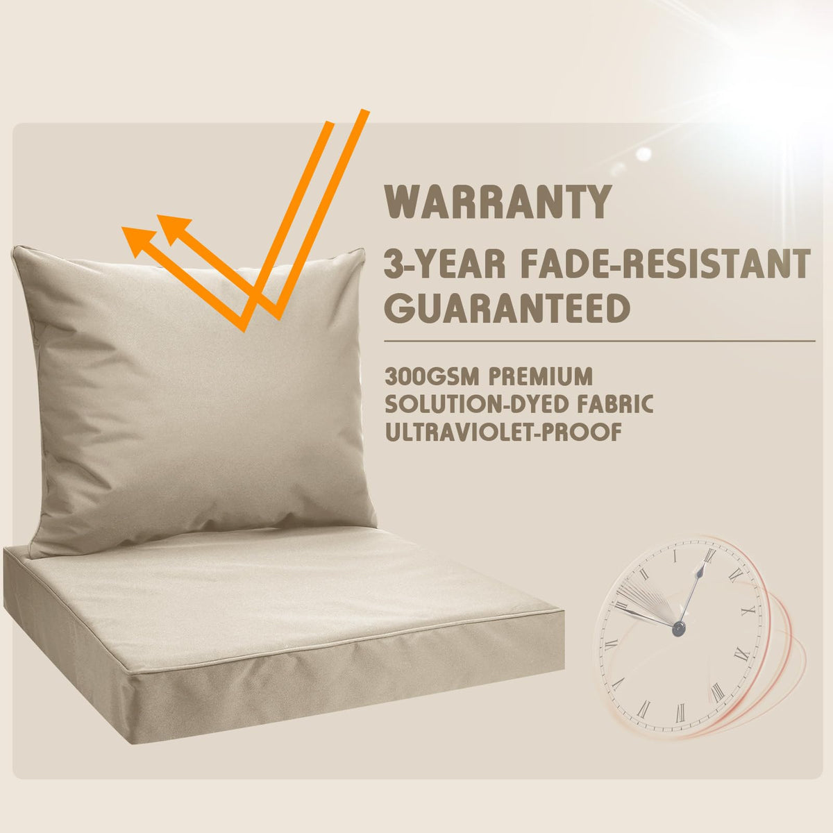 Mindsoft easy-clean cushion slipcover designed for outdoor use