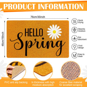 Mindsoft floral front door rug adds color and stays in place with non-slip backing.