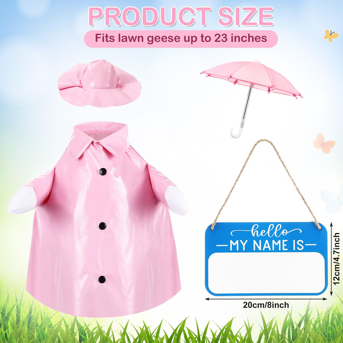 Mindsoft goose umbrella accessory complements outdoor decor in light showers.