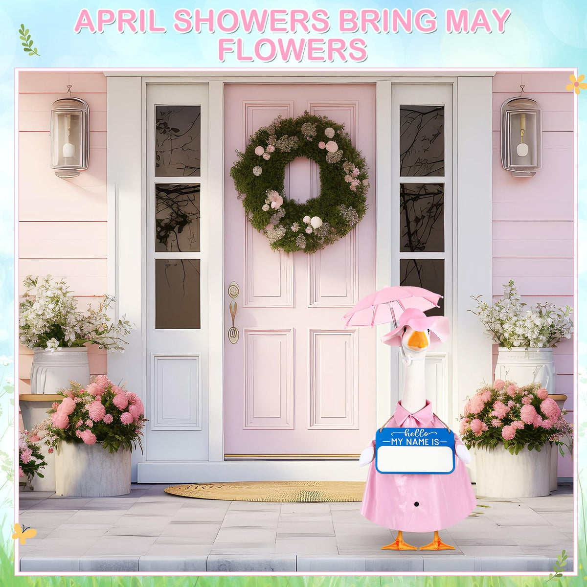 Mindsoft spring lawn geese outfit boosts curb appeal during gatherings.