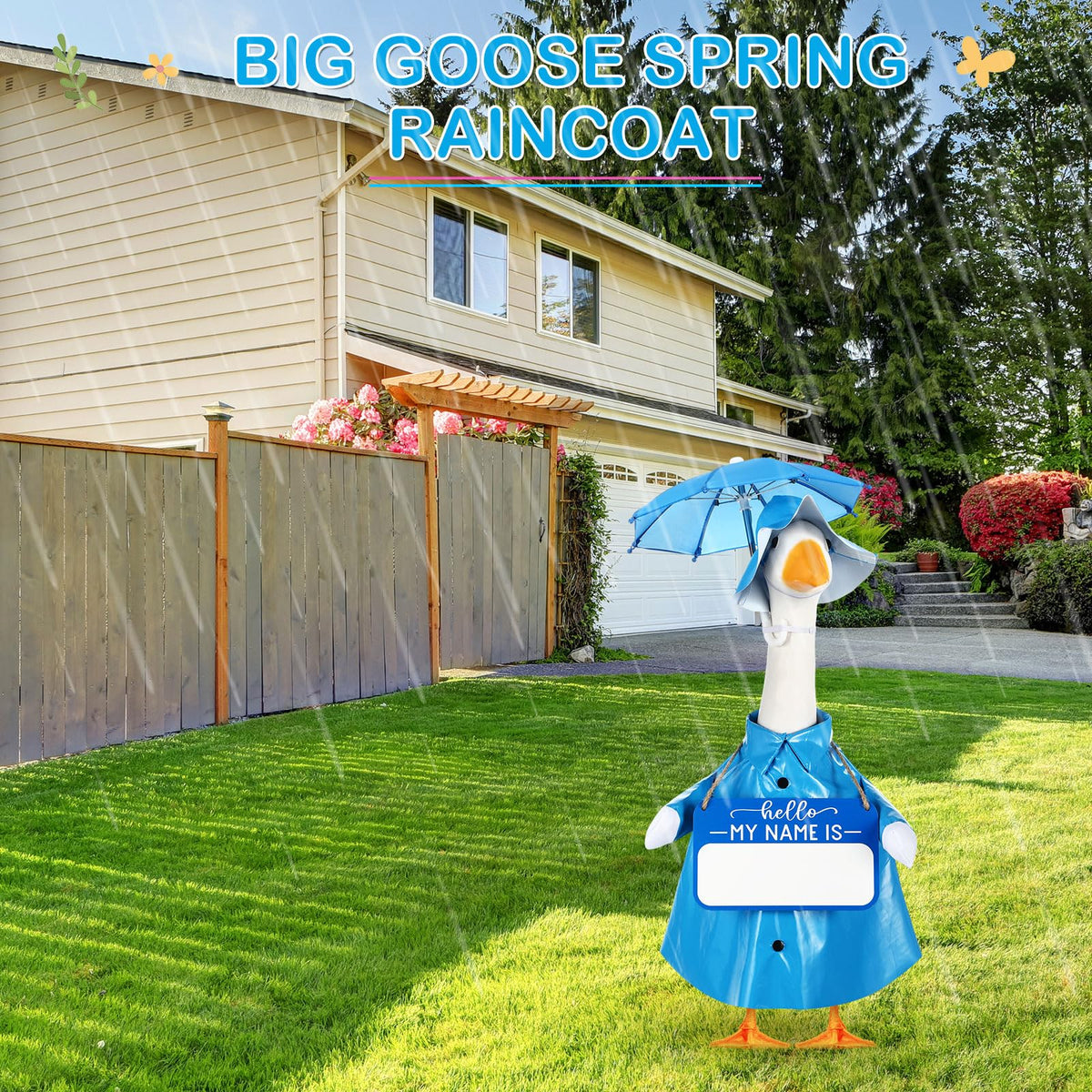 Mindsoft easy-to-install outfit refreshes outdoor goose statues without tools