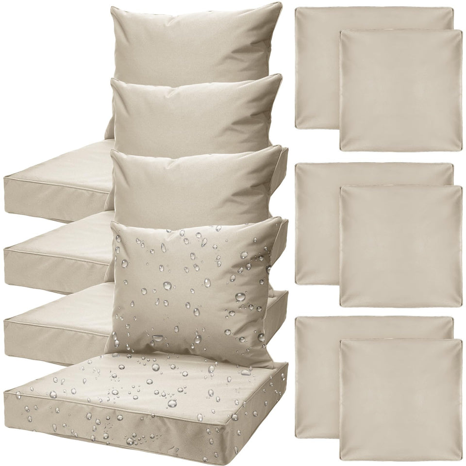 Mindsoft patio back cushion cover in light khaki, waterproof and easy to wipe clean