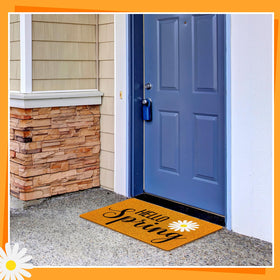 Mindsoft seasonal door mat adds inviting color to indoor decor.