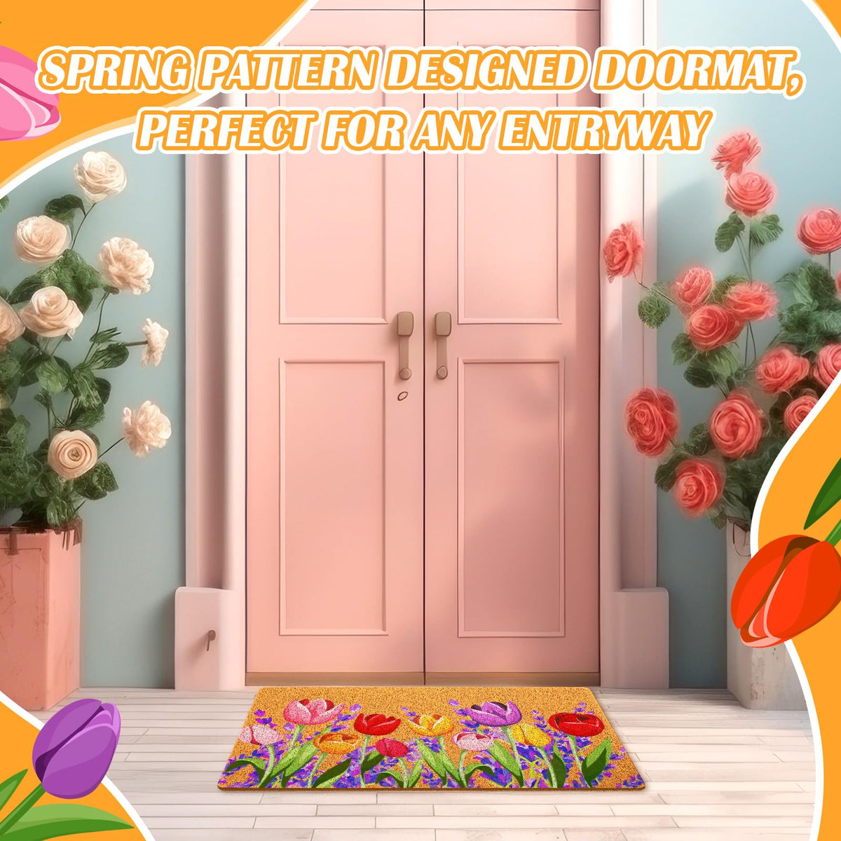 Mindsoft spring mat features non-slip backing for safety on wet days.