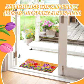 Mindsoft tulip lavender pattern adds fresh seasonal vibes to entry decor.