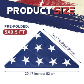 Mindsoft USA flag with embroidered stars for grave marker.