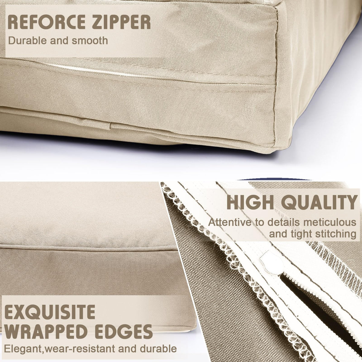 Mindsoft cushion slipcover with smooth zipper for easy insert removal