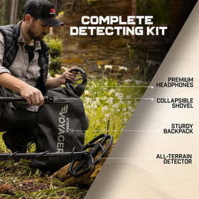 MINELAB X-Terra Voyager headphones provide clear audio during detections.