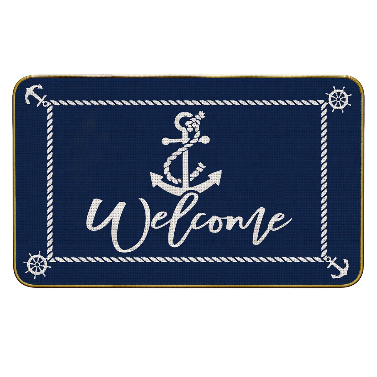 Mingnei boat floor mat at the front door, nautical welcome for indoor outdoor use.