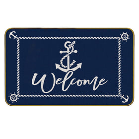 Mingnei boat floor mat at the front door, nautical welcome for indoor outdoor use.
