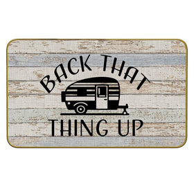 Mingnei Camper Door Mat at the front entry with non-slip base for indoor or outdoor use