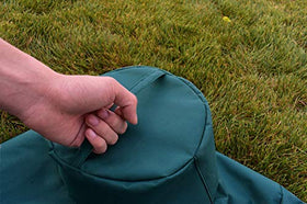 Mini Lustrous wind-resistant eyelets secure the cover to grill legs