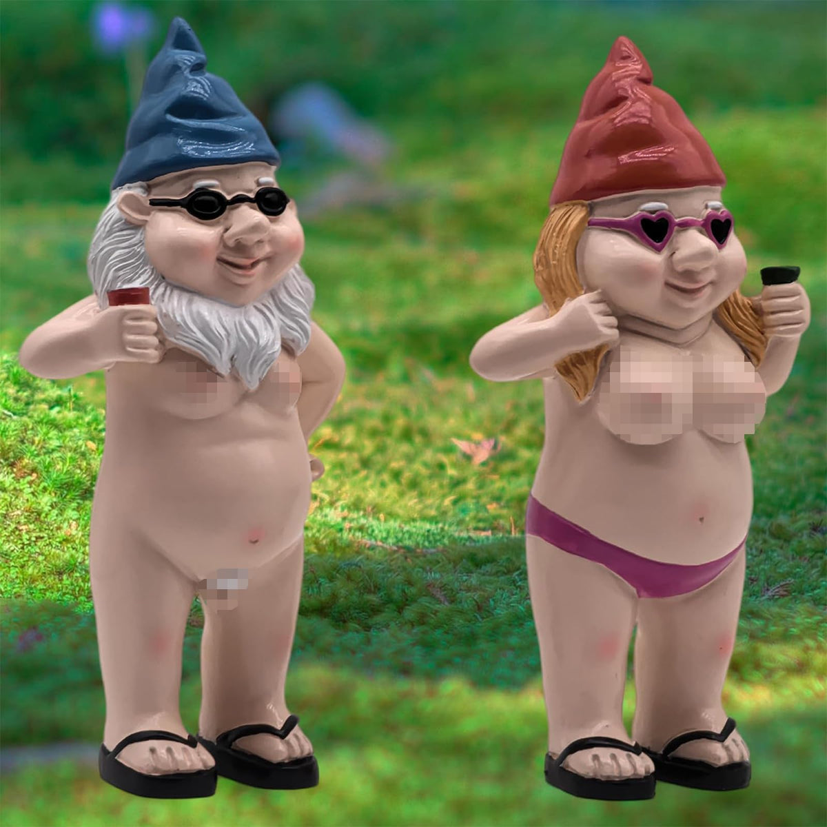 MINICAR gnome statue shelf or table display for cozy décor.