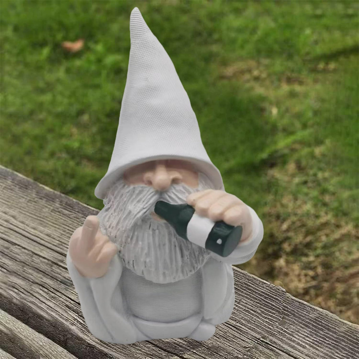 MINICAR Drinking Gnome resin figure with weather-ready coating.