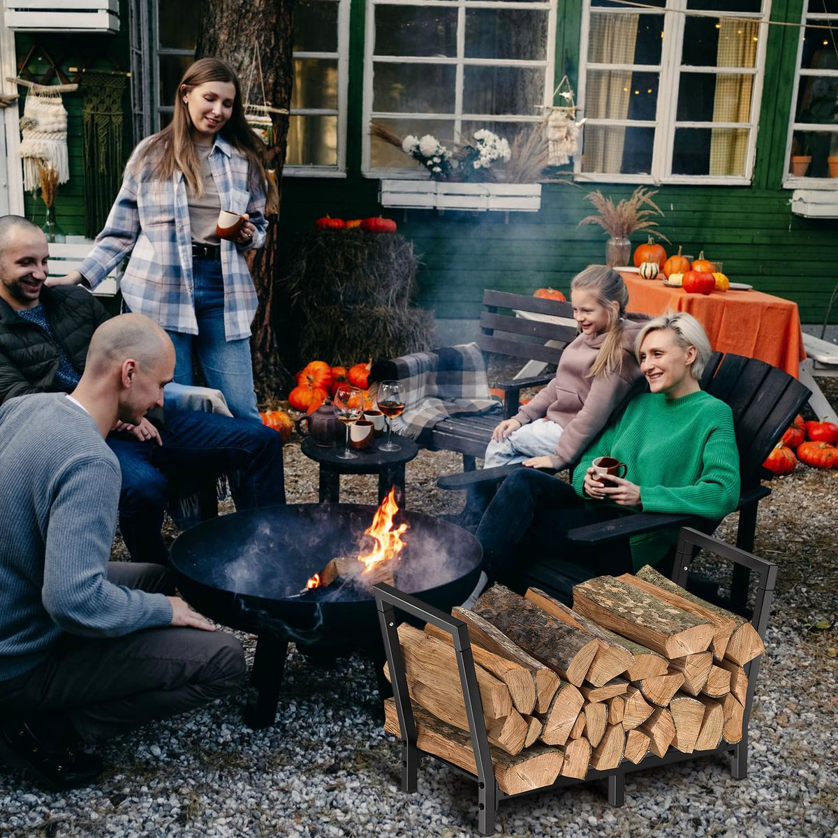 Minicloss practical wood drying rack promotes quicker burn-ready logs.