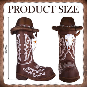 MiniInflat western boots LED lights brighten night celebrations.