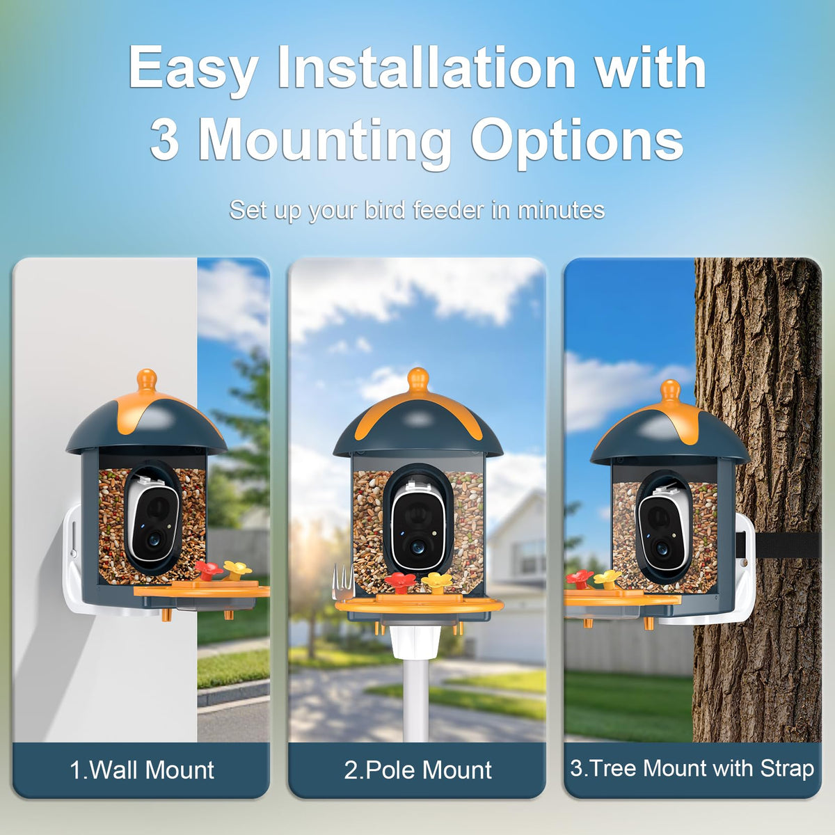 Minikey anti-squirrel guard and built-in speaker deter intruders